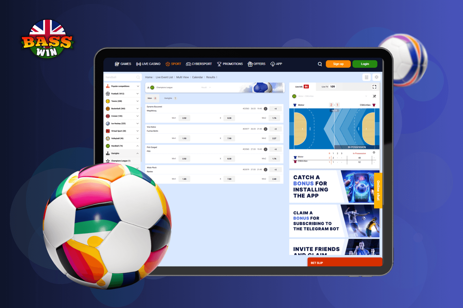 Handball Betting at BassWin Casino UK